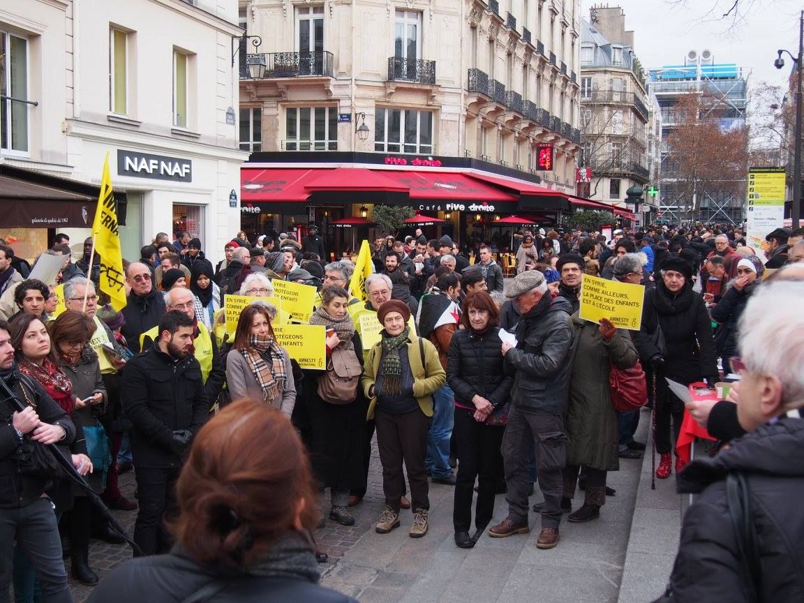 Paris 16/01/2015 : Rassemblement « 4 heures pour 4 millions d’enfants syriens privés d’école »