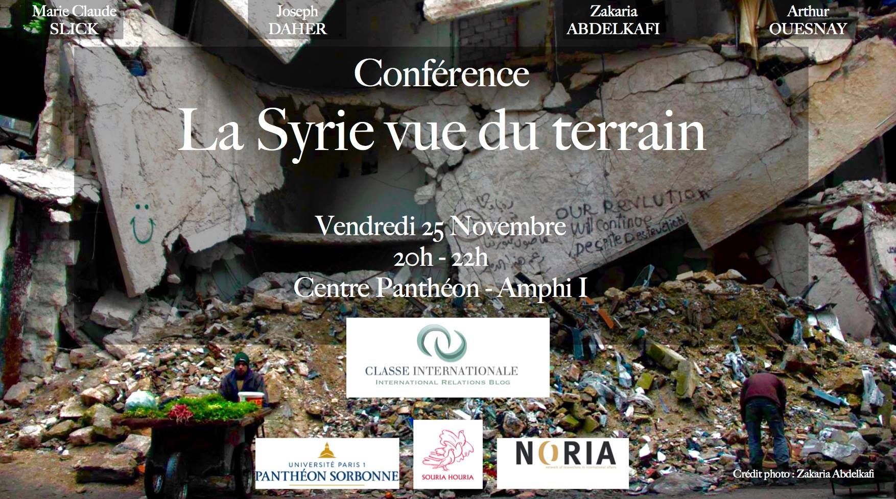 Paris : Conférence "La Syrie vue du terrain - partenariat avec Classe Internationale"