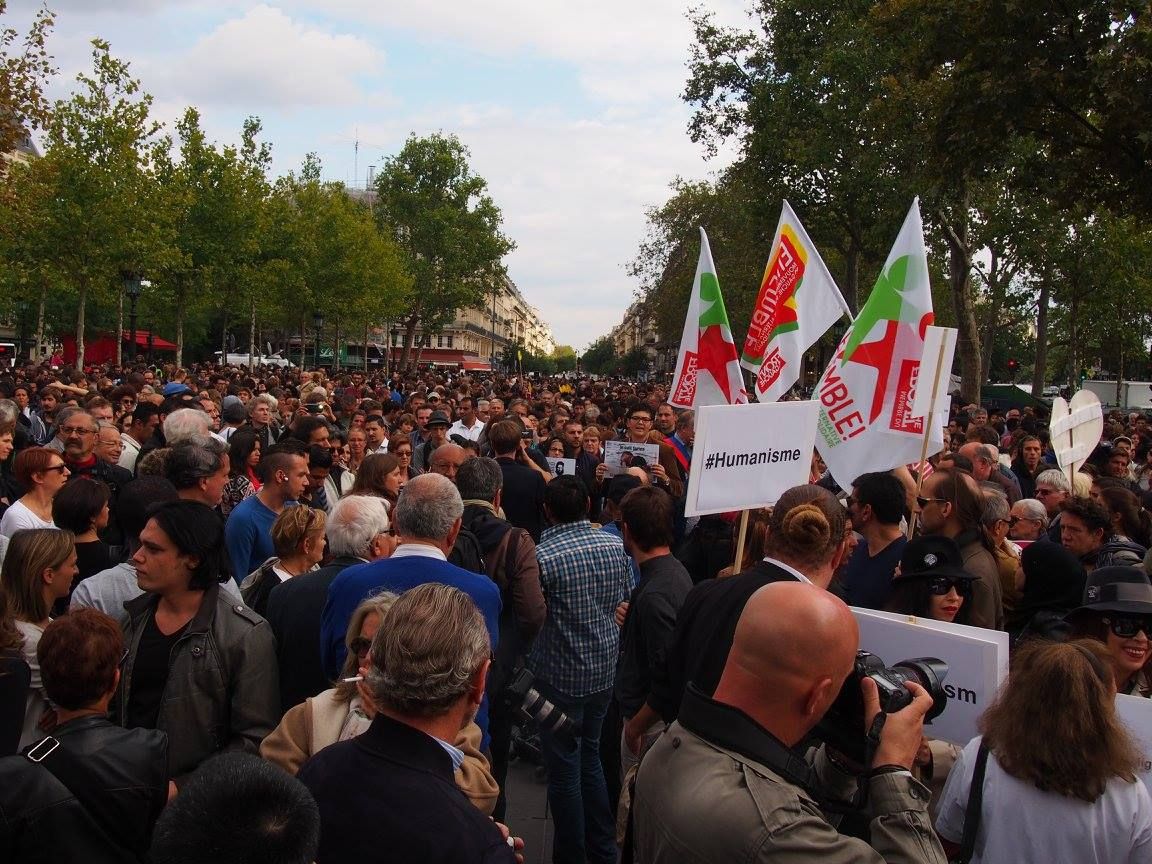 Paris 05/09/2015 : Rassemblement #PasEnNotreNom #Réfugiés #RefugeesDignity #OpenEurope