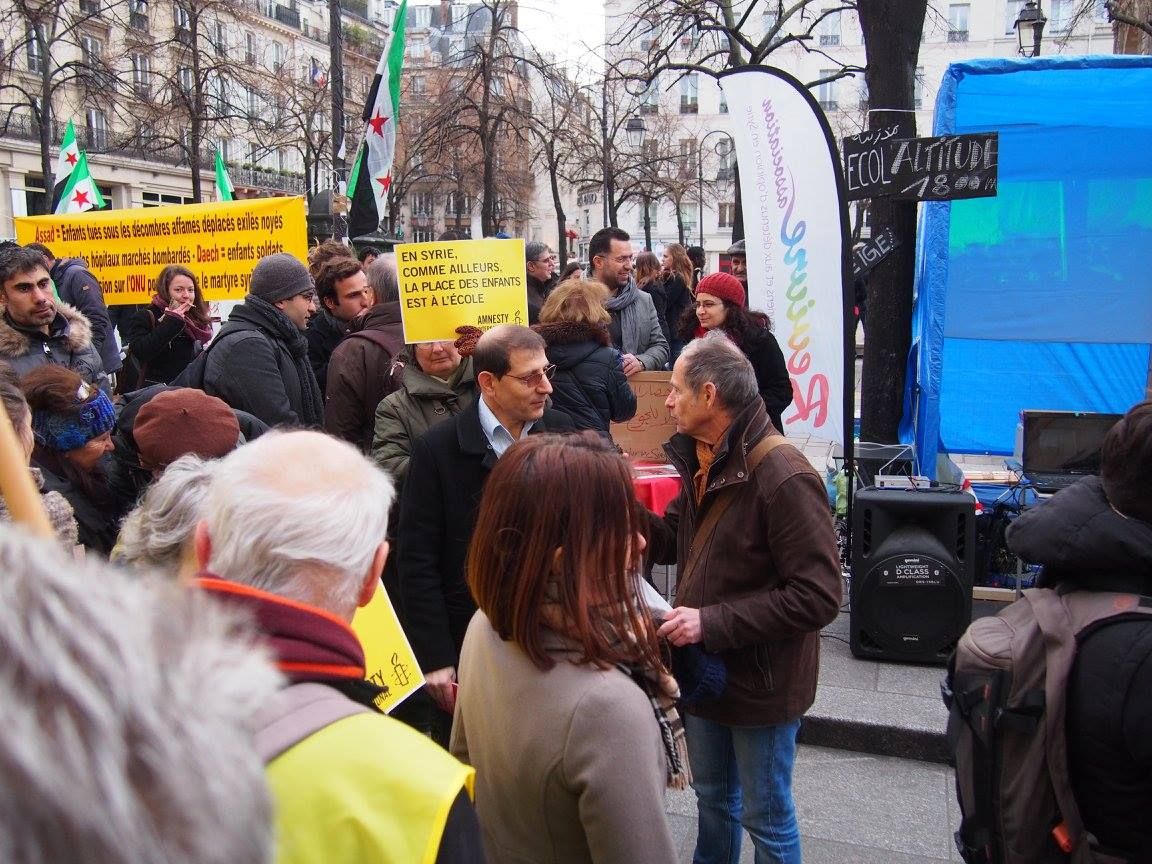 Paris 16/01/2015 : Rassemblement « 4 heures pour 4 millions d’enfants syriens privés d’école »