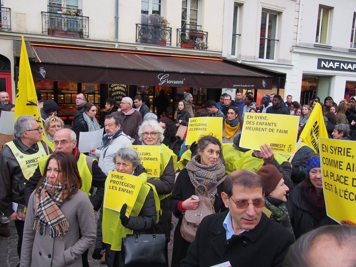 Paris 16/01/2015 : Rassemblement « 4 heures pour 4 millions d’enfants syriens privés d’école »