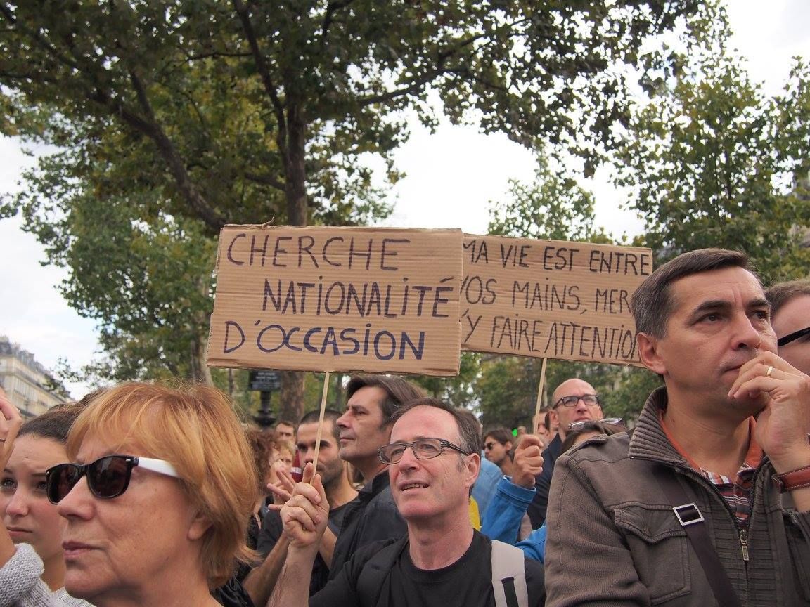 Paris 05/09/2015 : Rassemblement #PasEnNotreNom #Réfugiés #RefugeesDignity #OpenEurope