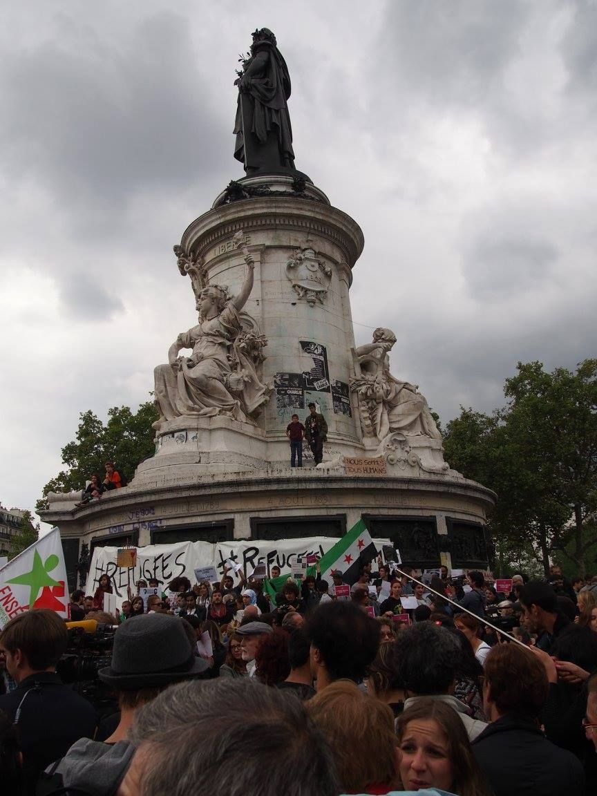 Paris 05/09/2015 : Rassemblement #PasEnNotreNom #Réfugiés #RefugeesDignity #OpenEurope