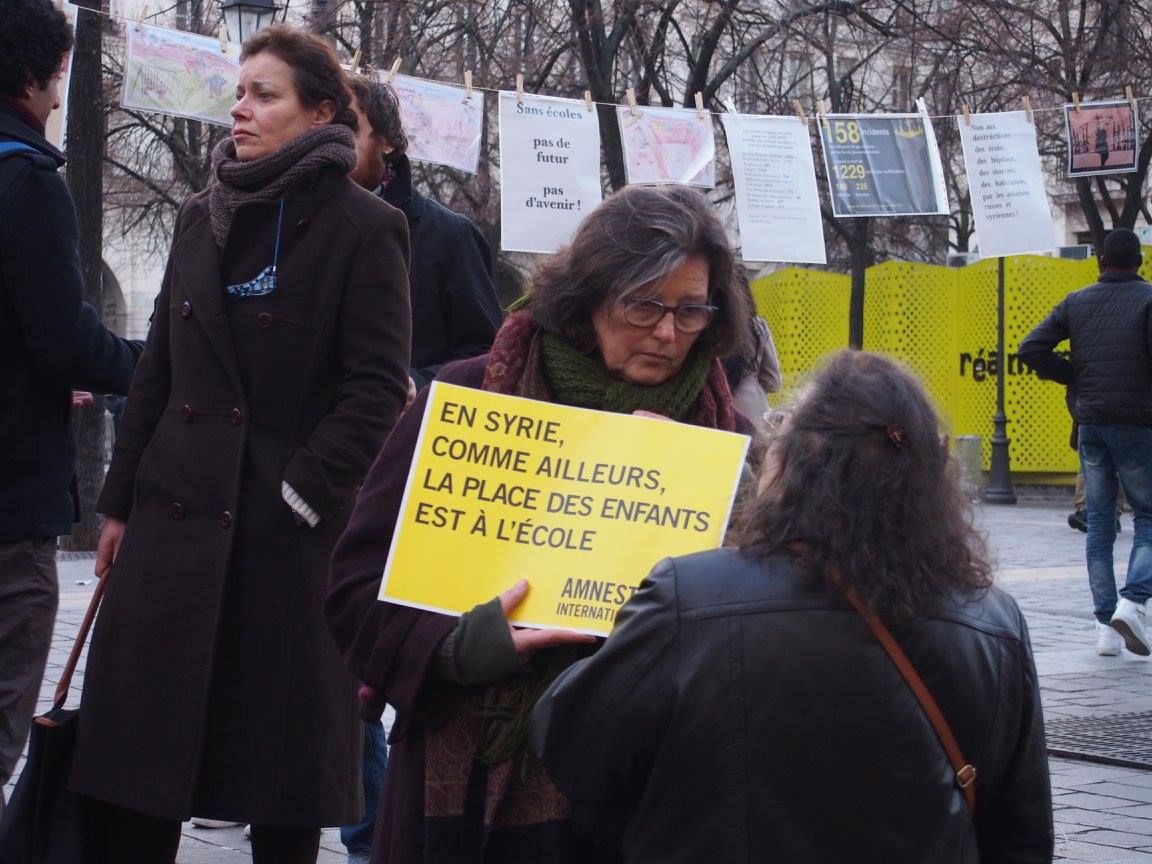 Paris 16/01/2015 : Rassemblement « 4 heures pour 4 millions d’enfants syriens privés d’école »