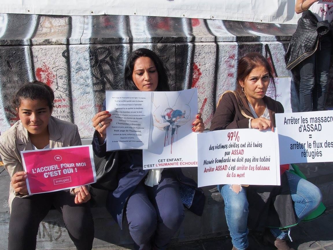 Paris 05/09/2015 : Rassemblement #PasEnNotreNom #Réfugiés #RefugeesDignity #OpenEurope