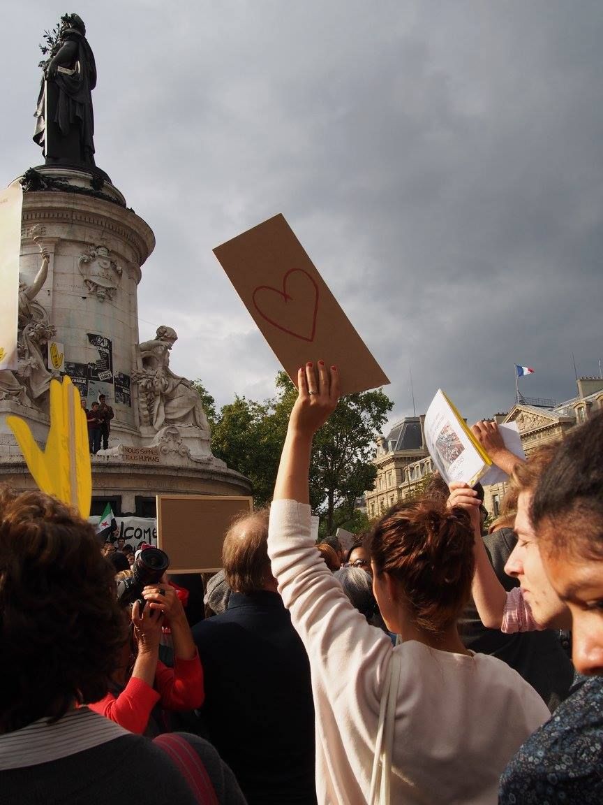 Paris 05/09/2015 : Rassemblement #PasEnNotreNom #Réfugiés #RefugeesDignity #OpenEurope