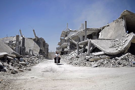 Teir Maalah, près de Homs, en avril. Loin, bien loin, de la plage de Tartous.