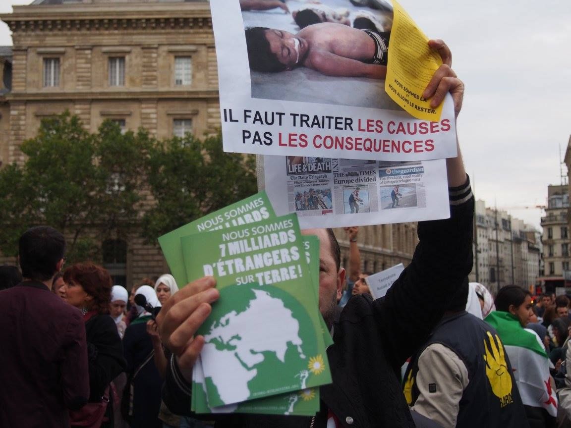 Paris 05/09/2015 : Rassemblement #PasEnNotreNom #Réfugiés #RefugeesDignity #OpenEurope