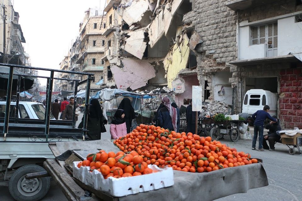 Dans les quartiers Est d'Alep, début 2016.