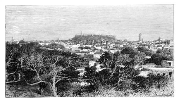 رسم مشهد من حلب في عام 1895 (Getty)
