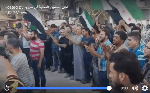 مظاهرات في مدينة معرة النعمان طالبت بخروج هيئة تحرير الشام من المدينة – Popular demonstrations in Maaret al-Nu’man demanding the exit of Tahrir al-Sham (led by Jabhat al-Nusra)