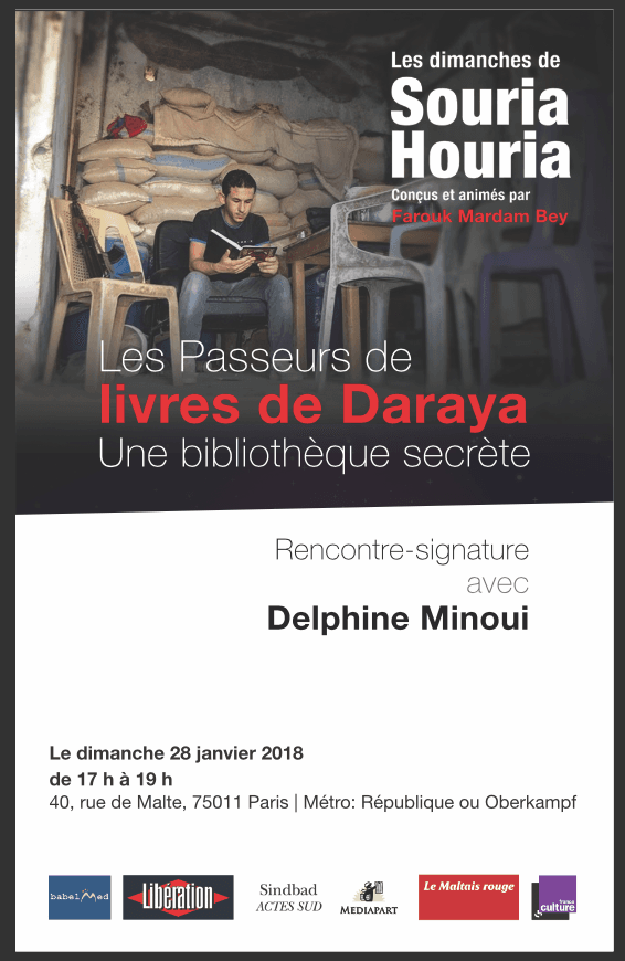 paris: débat "les passeurs de livres de Daraya"