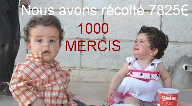 Remerciements « Enfants syriens déplacés: un don pour du lait »