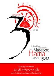 soirée de commémoration du Massacre de Hama "1982 - 2012 le massacre continue"