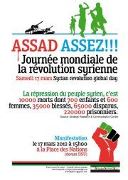 Genève : اليوم العالمي للثورة السورية Syrian revolution global day - Marche
