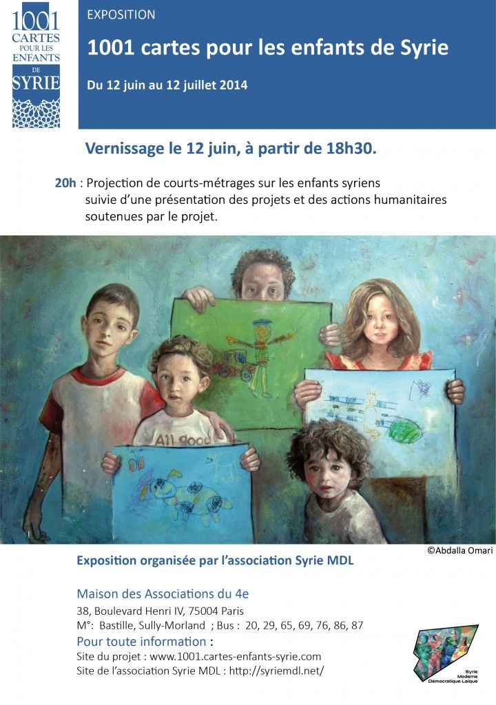 Paris : Exposition "1001 cartes pour les enfants de Syrie"