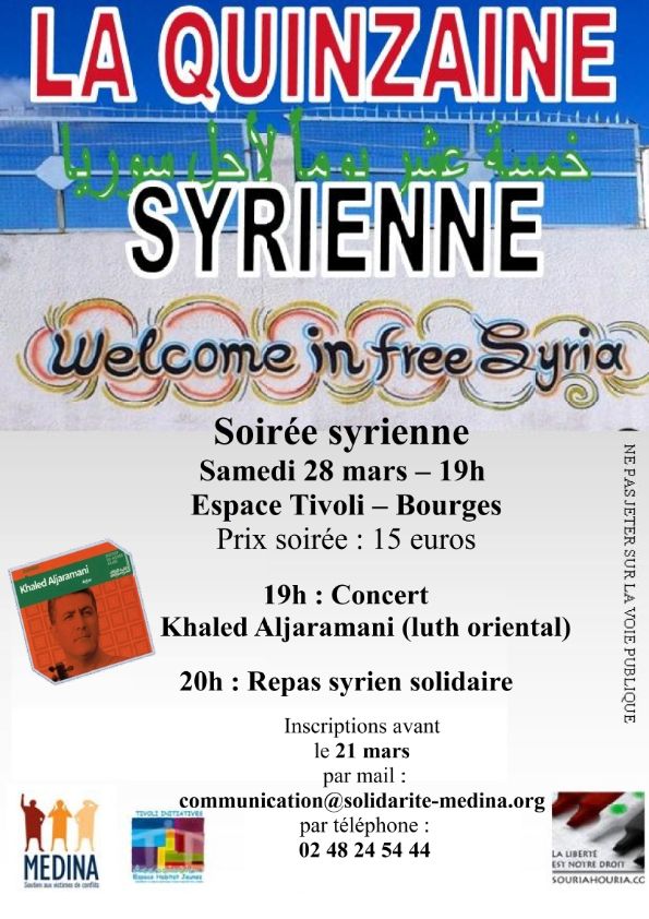 Bourges : Diner & Concert "Khaled Aljaramani"