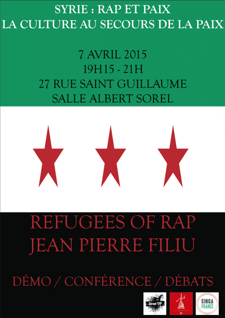07/04/2015 Paris : Syrie - Rap et Paix "La culture au secours de la paix"