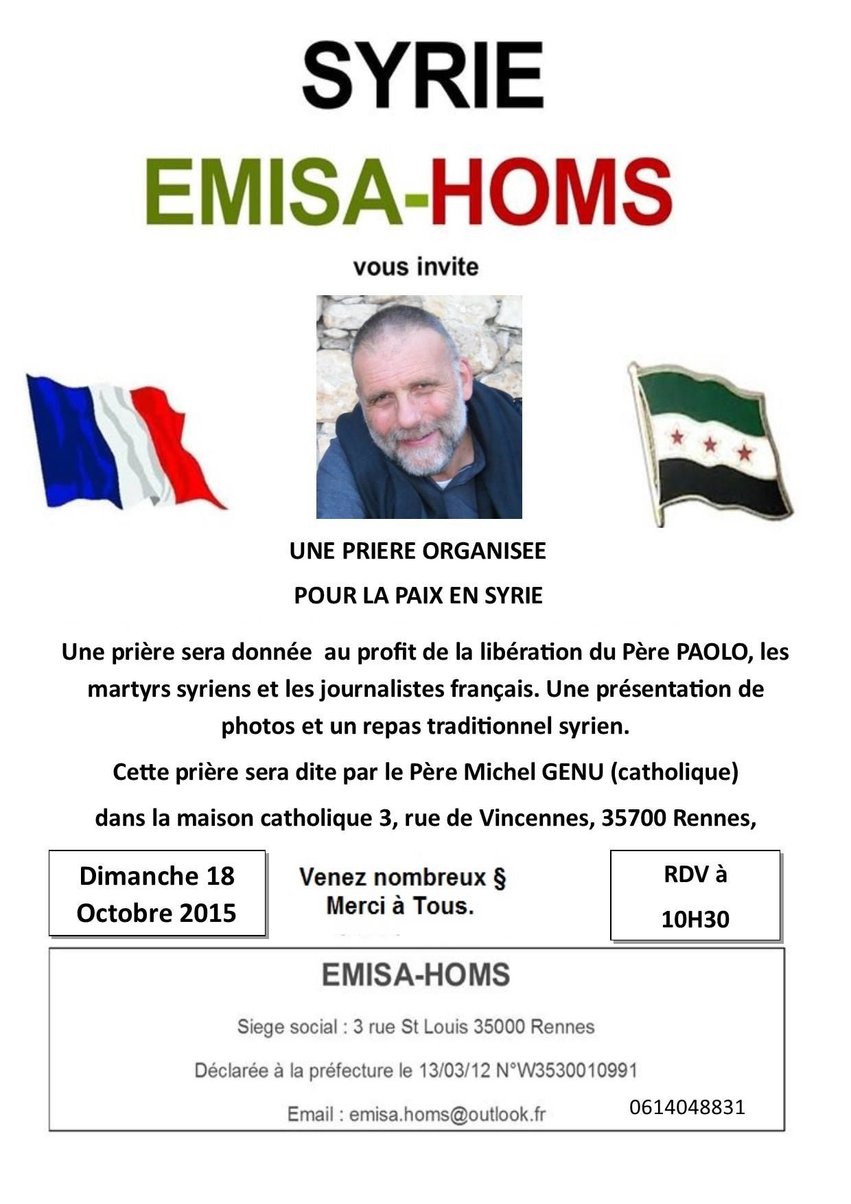 Rennes : Une prière pour la paix en Syrie