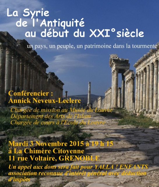 Grenoble : Conférence La Syrie, de l’Antiquité au début du XXIème siècle