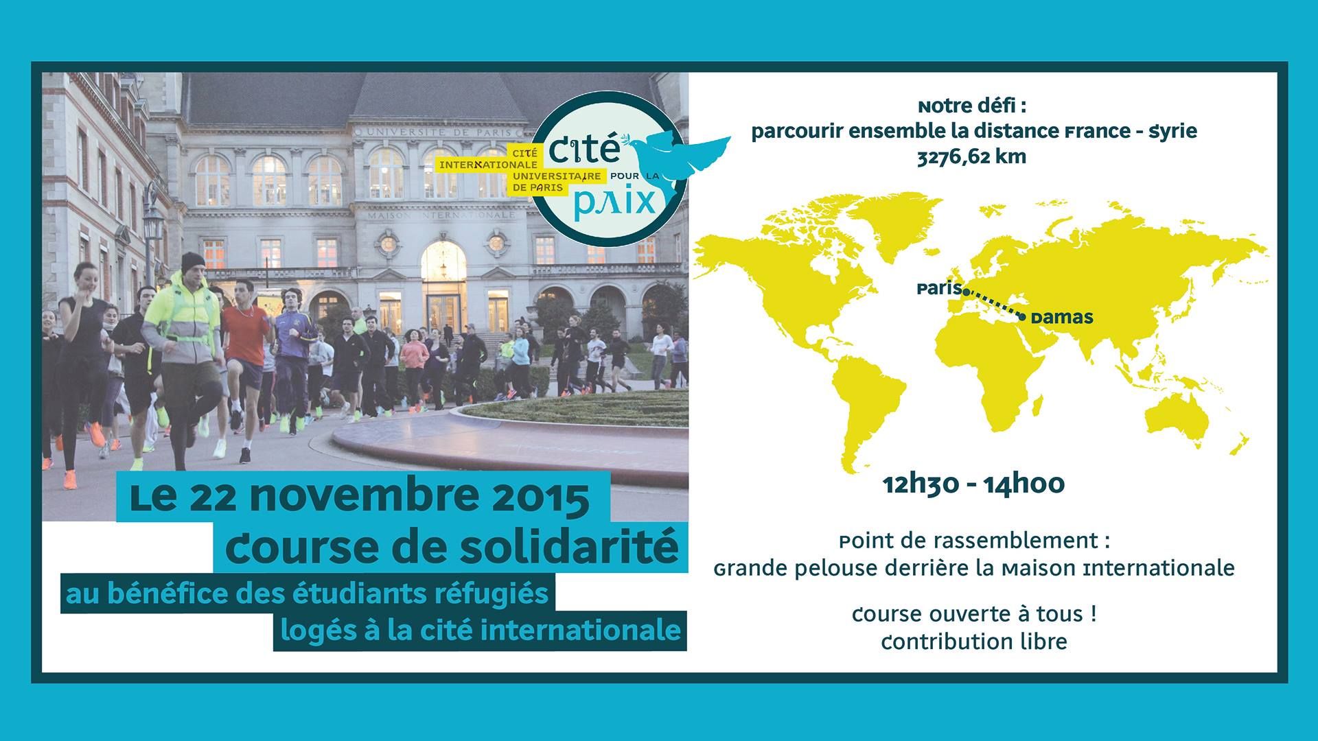 Paris : Course de Solidarité au bénéfice des étudiants réfugiés logés à la Cité internationale