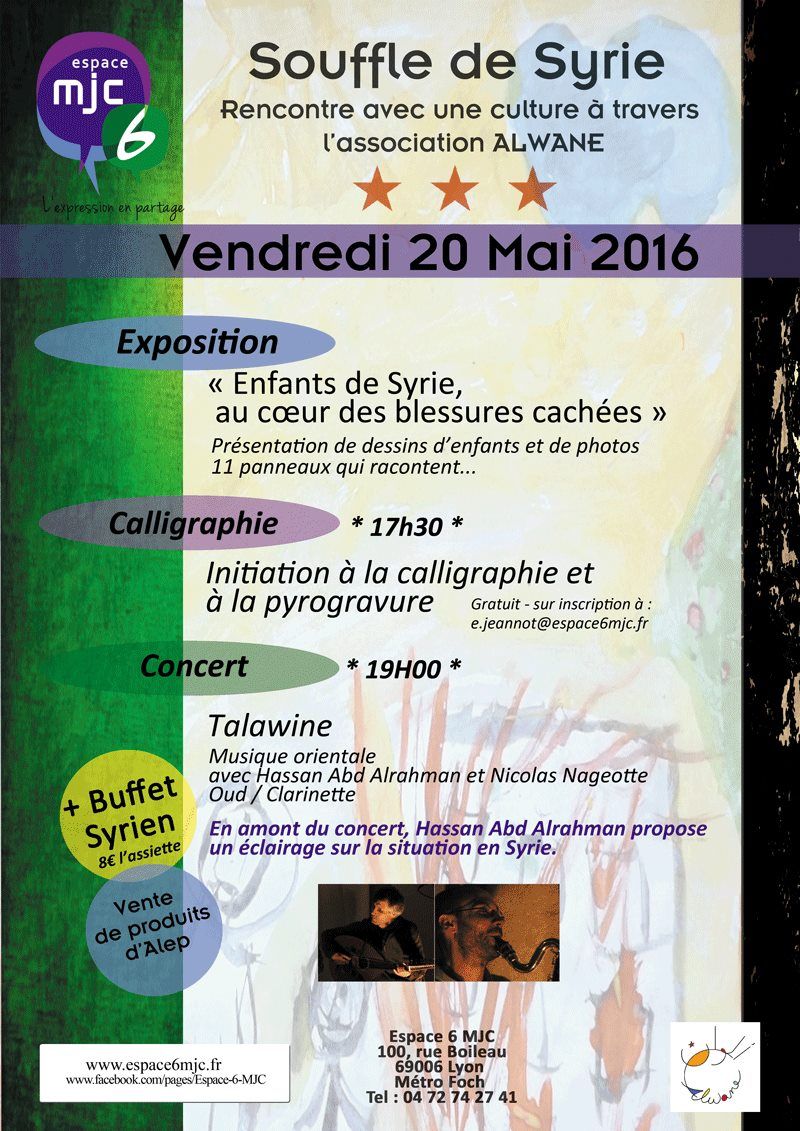 Lyon : Souffle de Syrie, rencontre avec une culture au travers de l'association Alwane