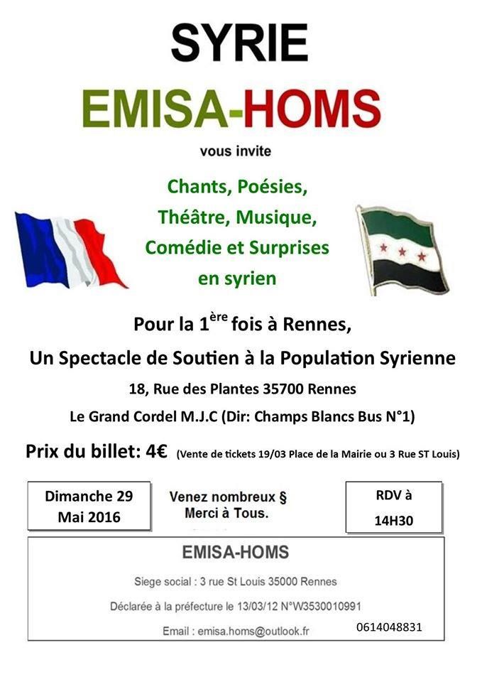 Rennes : Spectacle de soutien à la population syrienne