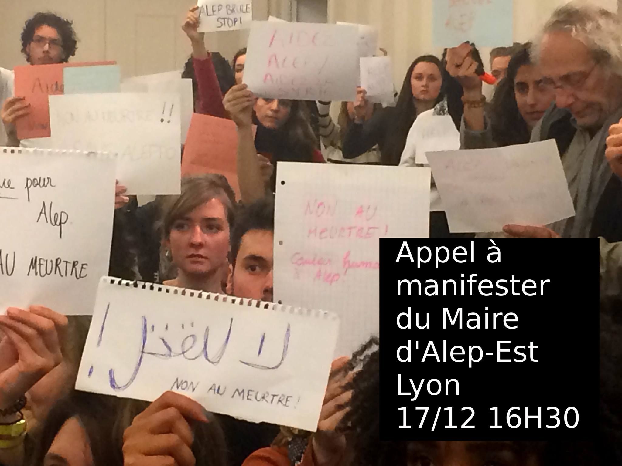 Lyon : Rassemblement « Solidarité avec les victimes d’Alep »