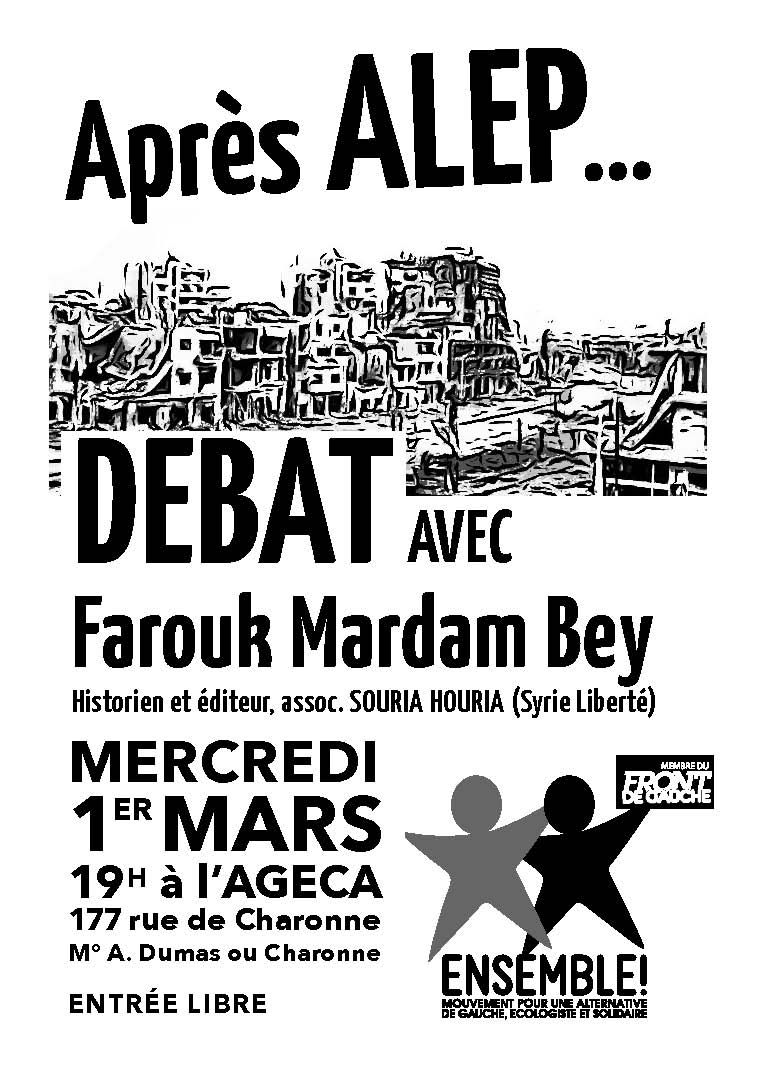 Paris : Débat "Après Alep où est la Syrie ?"