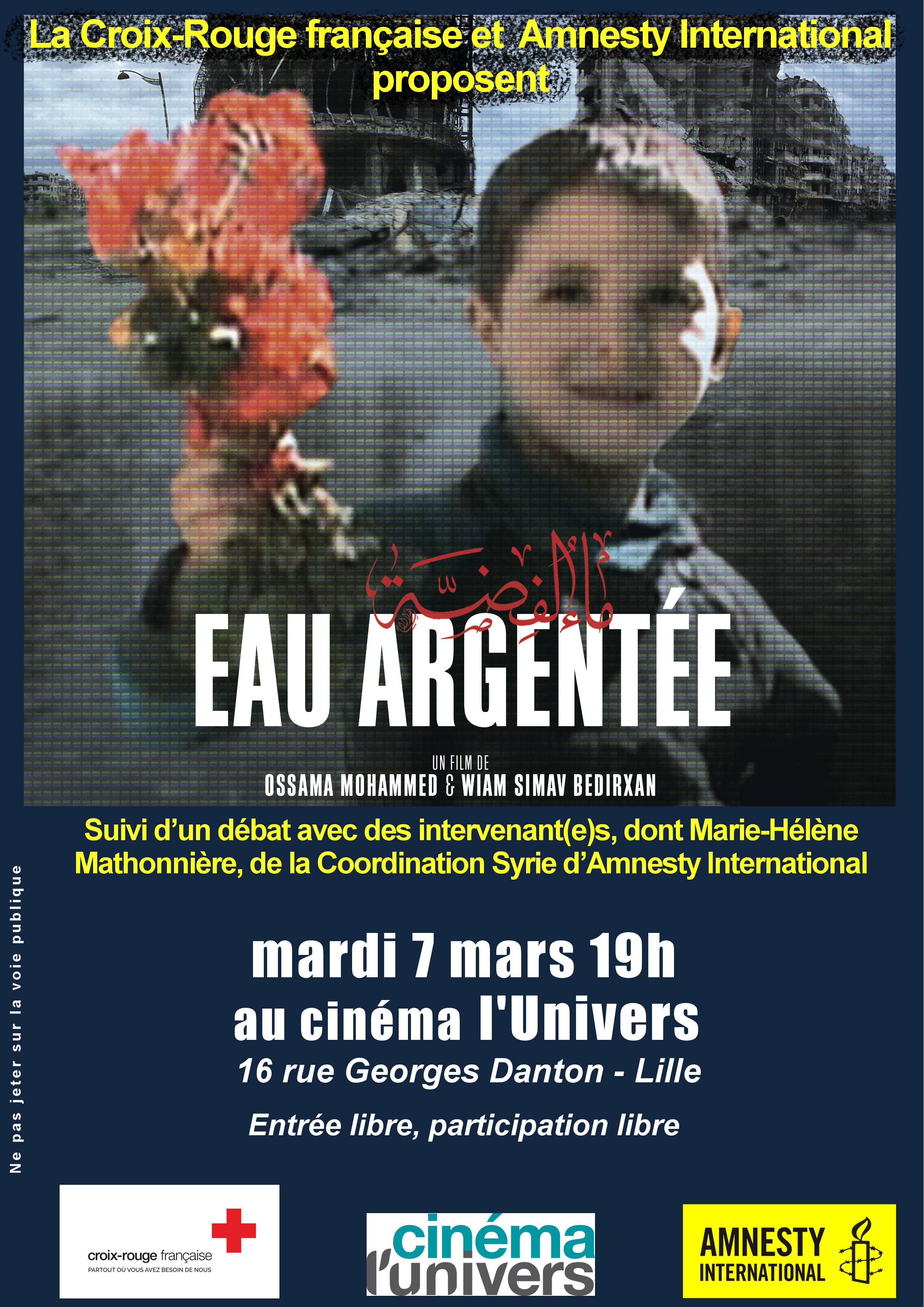 Lille : Projection du film L'eau argenté et Débat