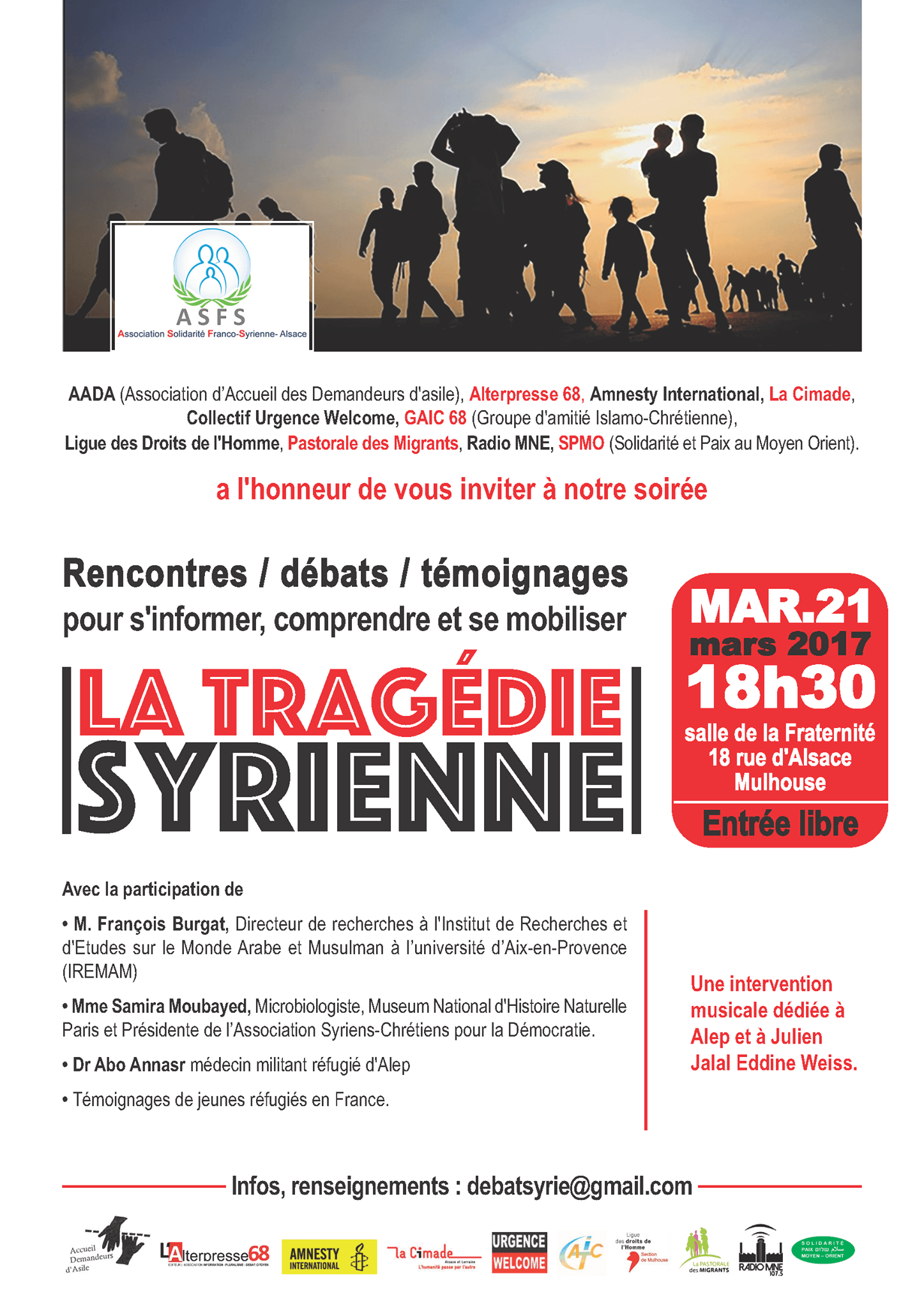Mulhouse : Rencontre/Débat/Témoignage "La tragédie syrienne"