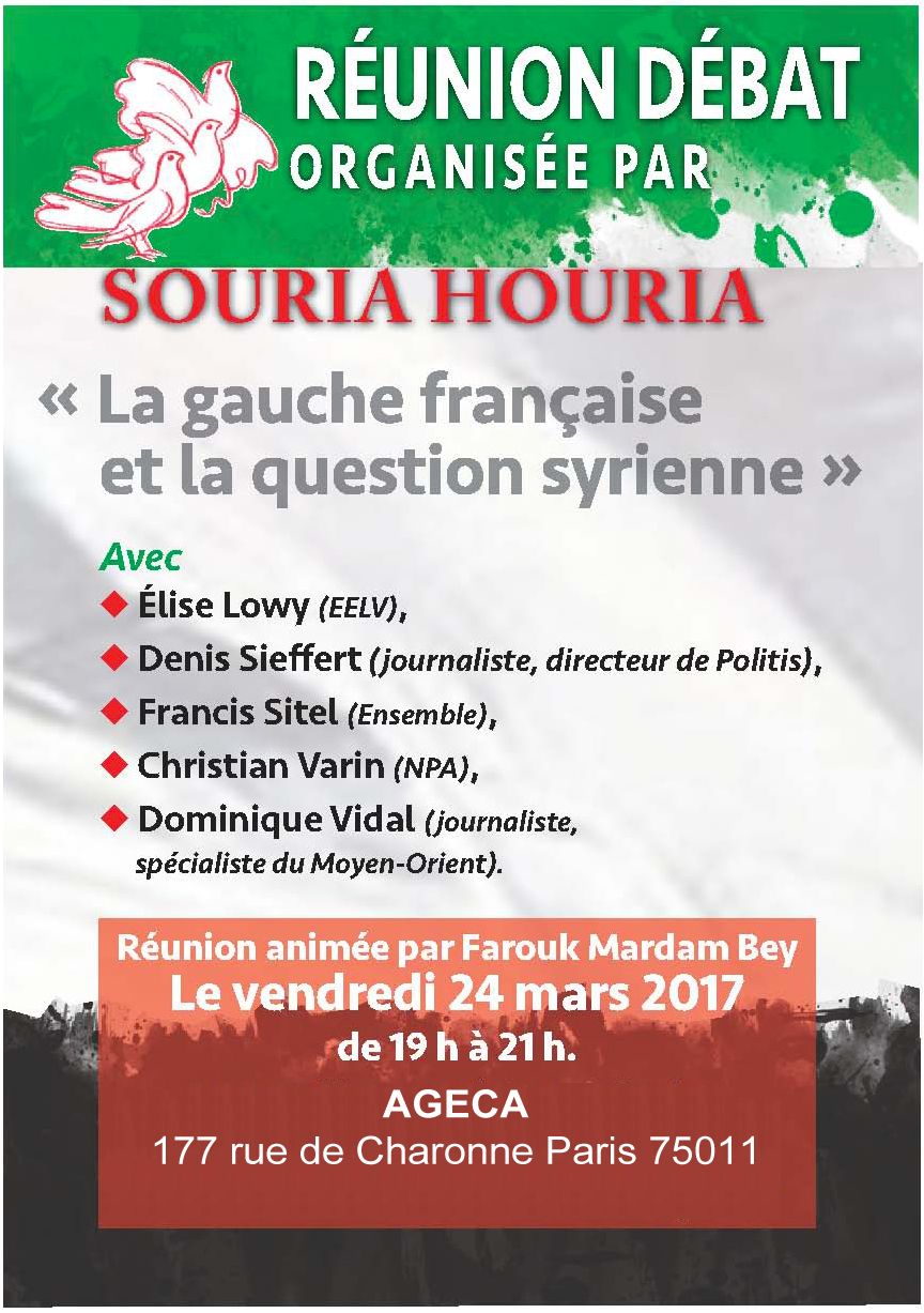 Paris : Débat « La gauche française et la question syrienne »