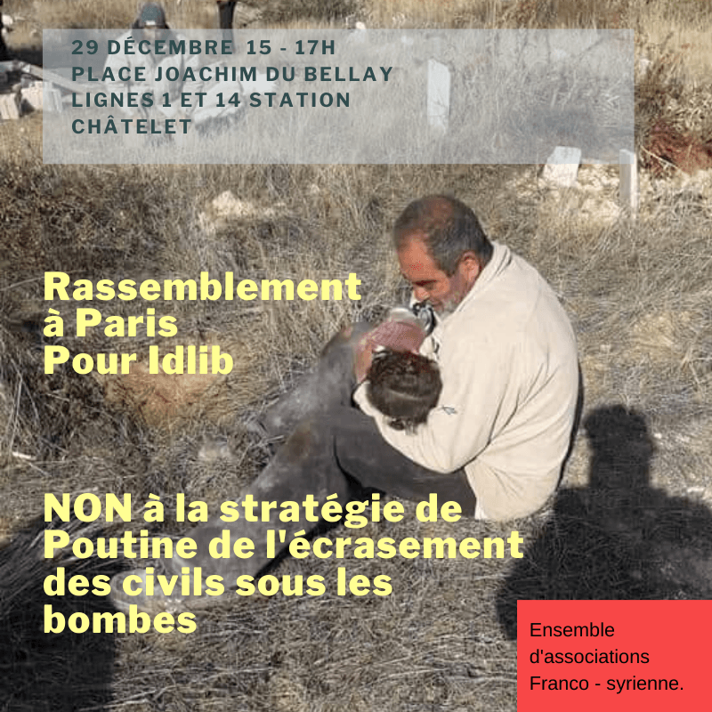 PARIS : Rassemblement Dimanche 29 décembre de 15 h à 17 h