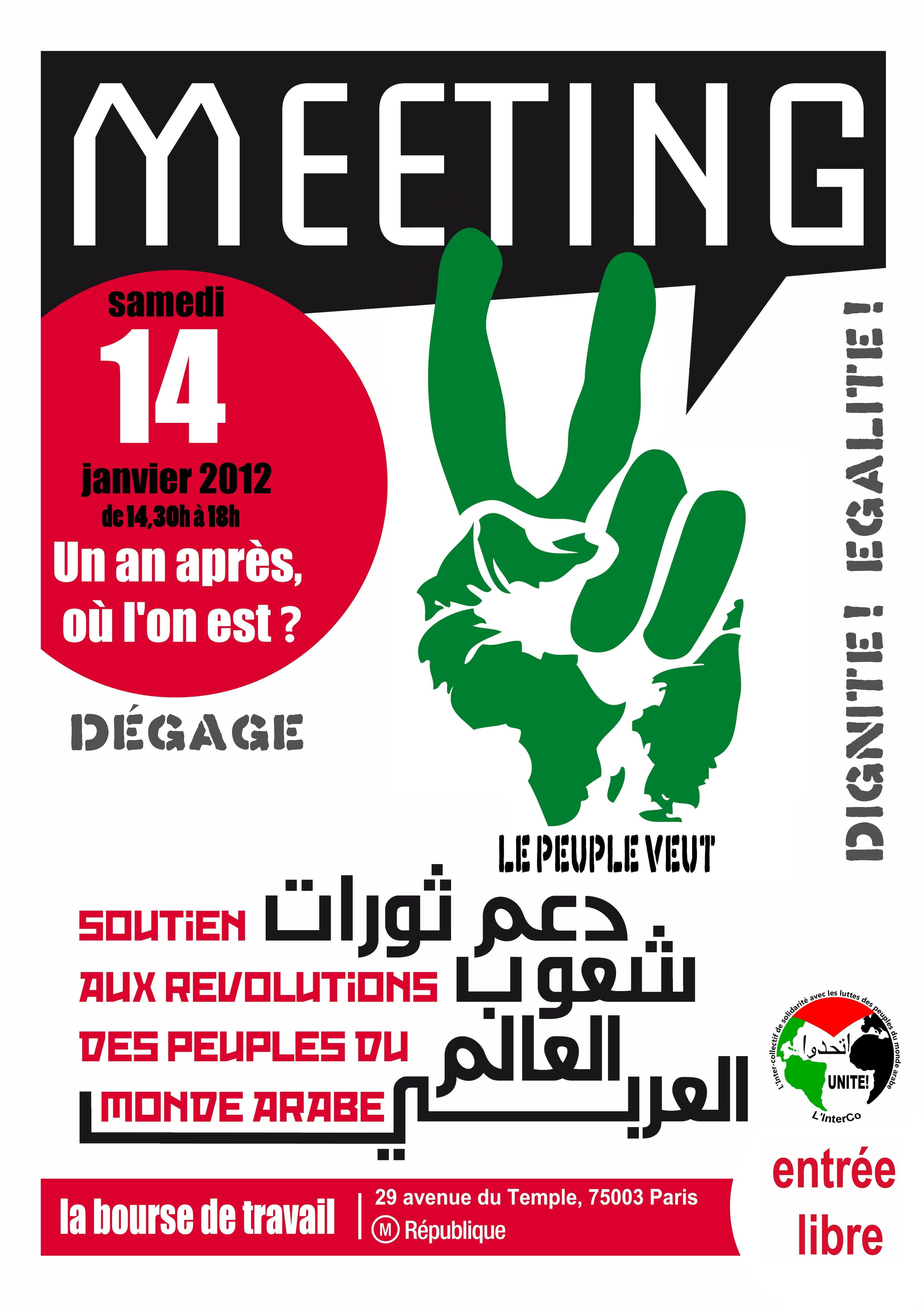 Meeting de solidarité avec les luttes des peuples du monde arabe