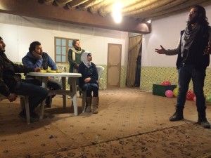 Generalprobe des neuen Stücks "Arabisches Fest der Freiheit" im Dezember 2015.