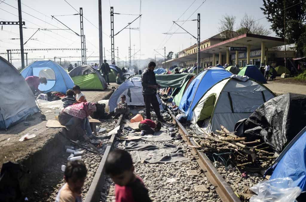 Le camp d'Idomeni, le 1er avril 2016 Le camp d'Idomeni, le 1er avril 2016